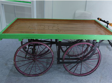 Modified hand-cart with steering mechanism and brakes - Photo