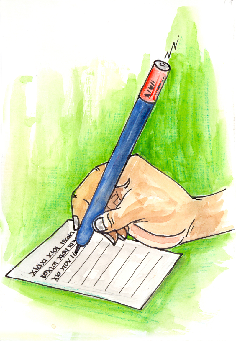 Pen that can recharge batteries while writing - Photo