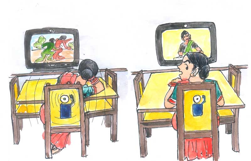 Sensor to correct body posture( regulate viewing distance) - Photo