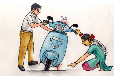 Emergency light in two-wheelers - Photo