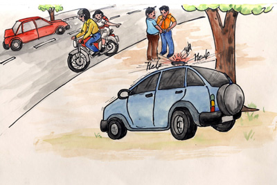 Monitoring device to stop mishap in a vehicle - Photo