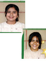 volunteer Riya Misra and Seerat K Dhillon